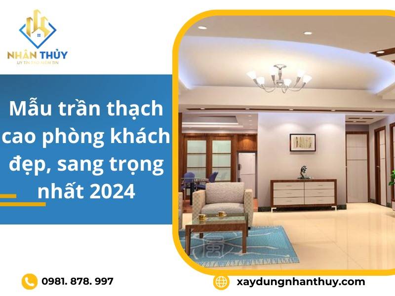 49 Mẫu trần thạch cao phòng khách hiện đại, sang trọng đẹp 2025