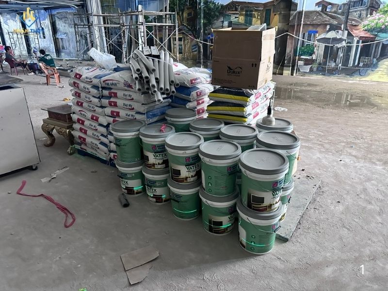 chuẩn bị vật tư sơn nước