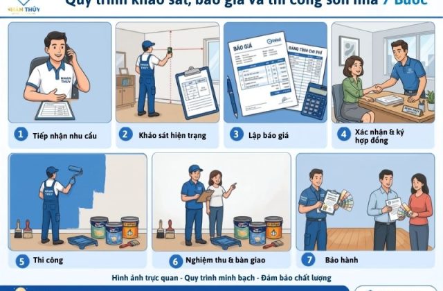 quy trình sơn nhà