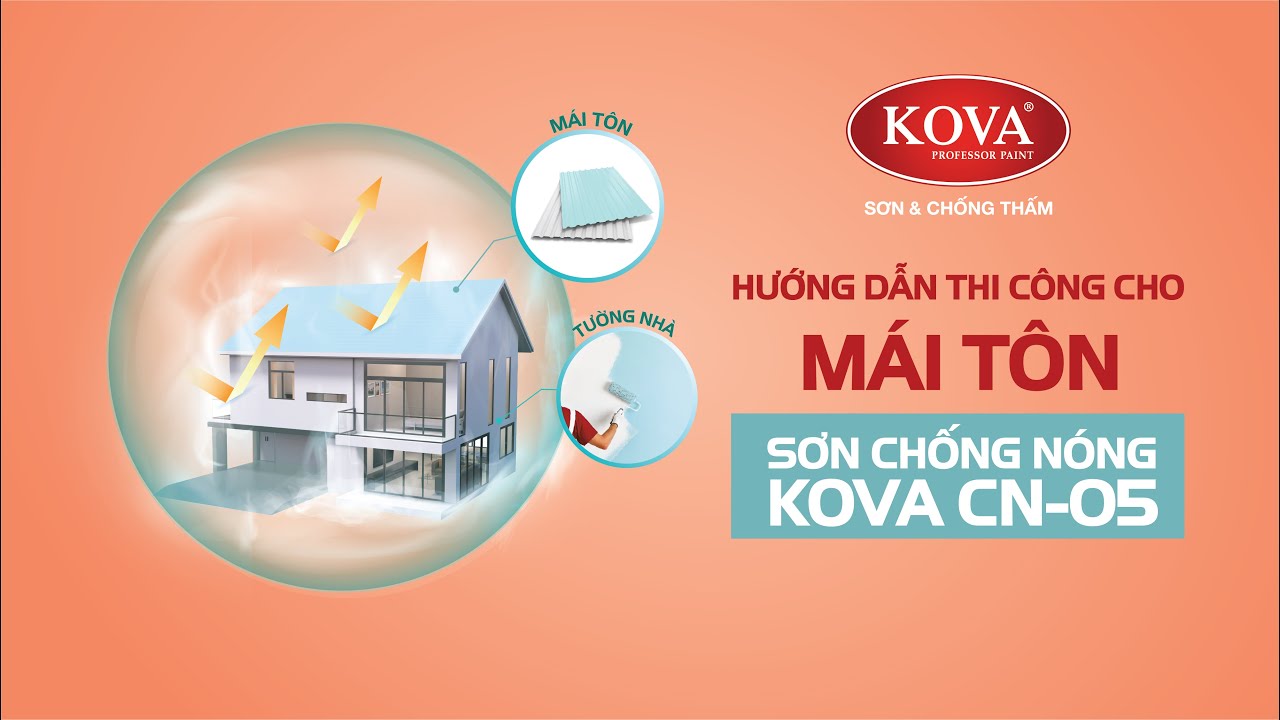 thi công sơn chống nóng mái tôn kova