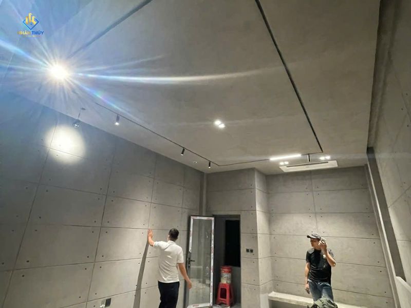 Bề mặt sơn giả bê tông do Nhân Thủy hoàn thiện tại thủ đức