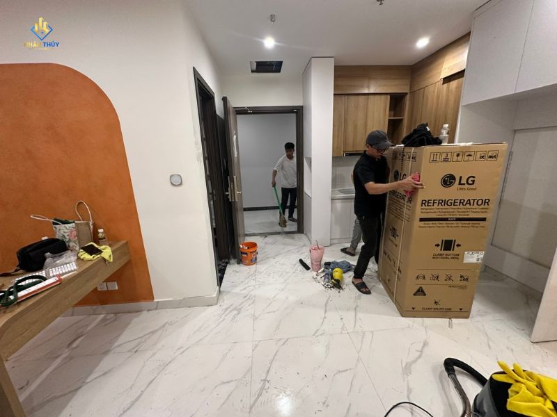 Nội thất căn hộ toà BE3 Vinhomes Grand Park do Nhân Thủy thi công