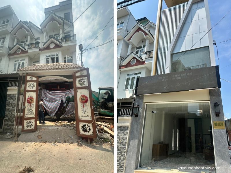 Mặt tiền nhà phố tại TP.HCM trước và sau khi cải tạo
