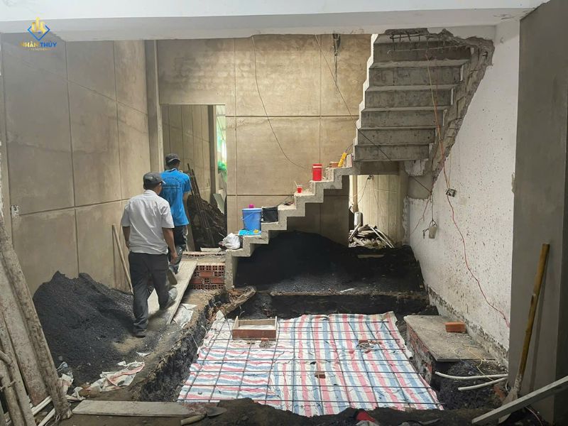Cải tạo nhà phố tại khu vực Thủ Đức trong giai đoạn xây tô và ốp lát
