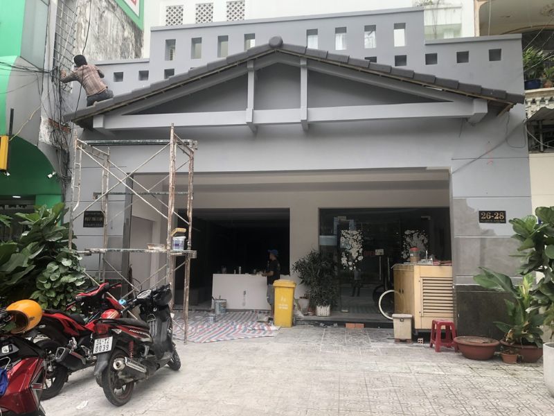 Công trình quán cafe Anh Đoan tại Tân Bình trong quá trình cải tạo