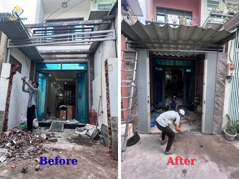 Công trình nhà ở trước và sau khi Nhân Thủy thực hiện cải tạo