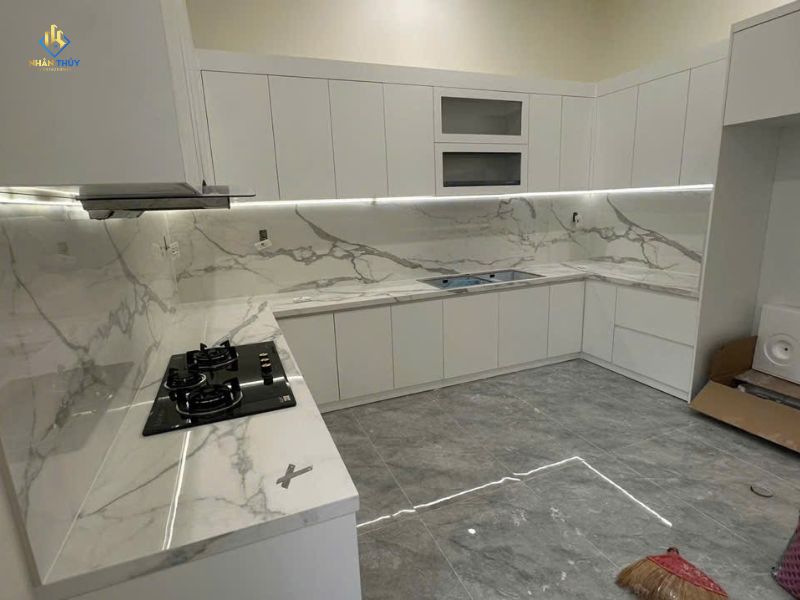 Khu vực bếp sau khi hoàn thiện tại công trình Long Thành Đồng Nai