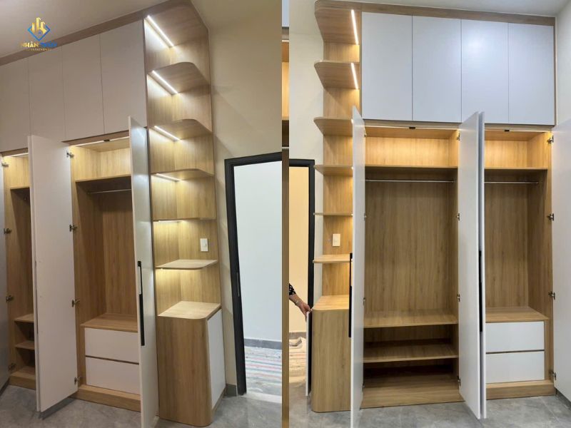 Tủ quần áo hoàn thiện tại công trình cải tạo nhà Long Thành