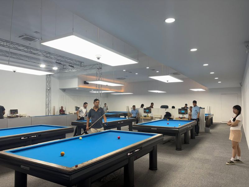 Khu bàn bida PBC Billiards sau khi hoàn thiện và đưa vào sử dụng
