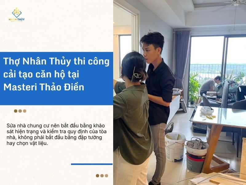 Thợ Nhân Thủy thi công cải tạo căn hộ tại Masteri Thảo Điền