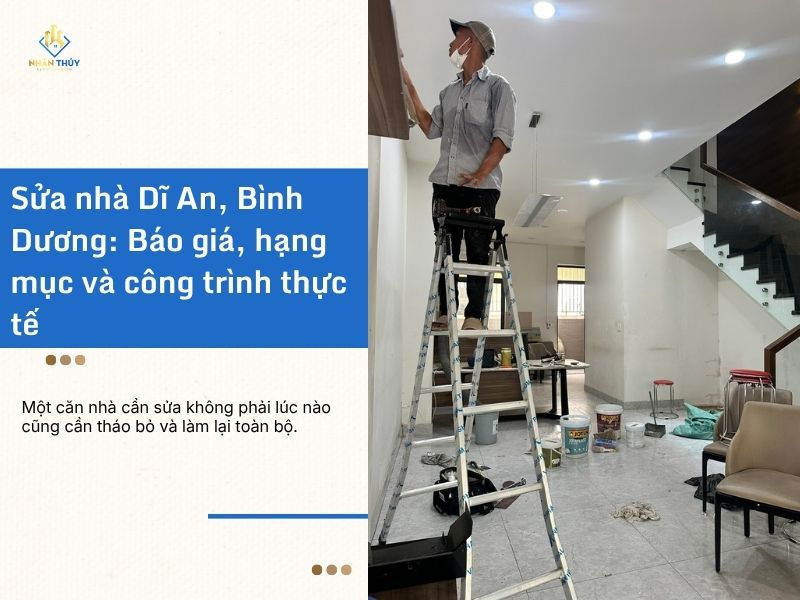 Sửa nhà dĩ an công ty nhân thủy thi công