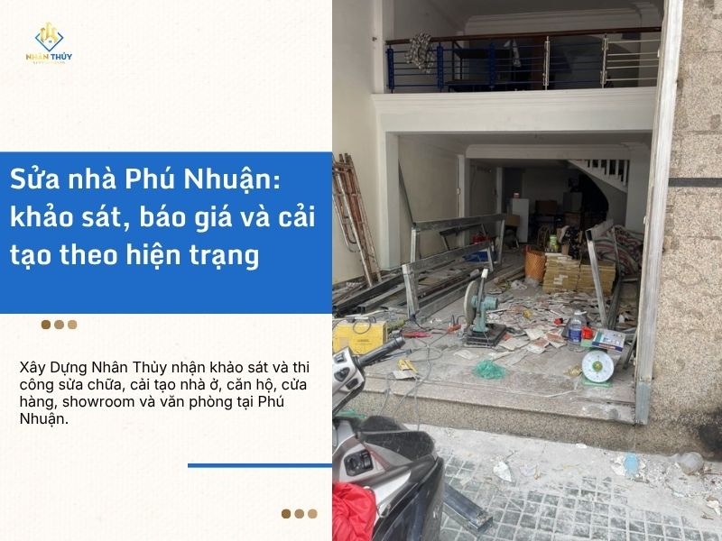 Đội thi công cải tạo không gian nhà tại Phú Nhuận