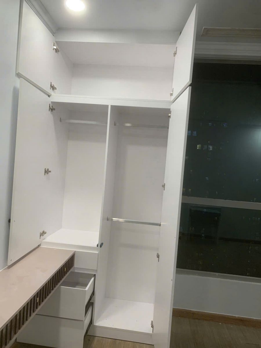 Tủ quần áo căn hộ Central 3 sau hoàn thiện